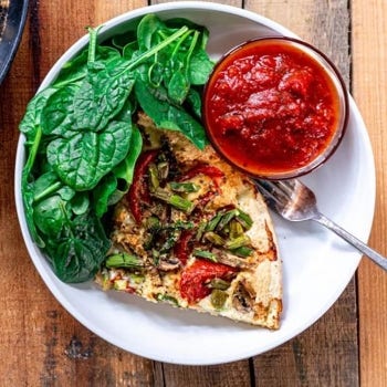 Easy Chickpea Flatbread with Vegetables