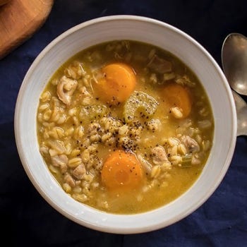 Lemony Chicken Barley Soup