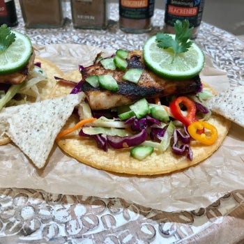 Blackened Mahi Mahi Tacos with Citrus Habanero Slaw 