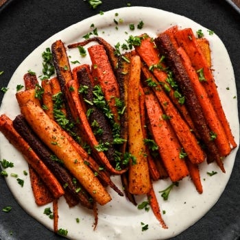 Spiced Roasted Carrots Over Whipped Feta