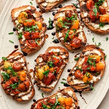 Roasted Tomato Bruschetta with Ricotta