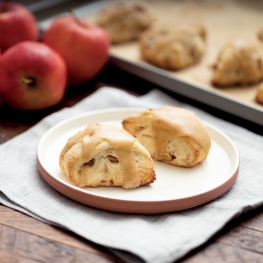 Spiced Apple Scones with Salted Brown Butter Icing 