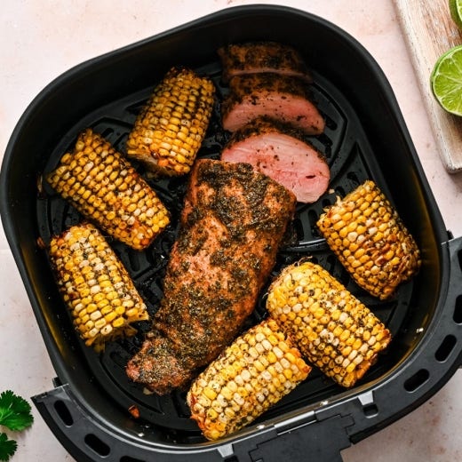 Air Fryer Cilantro Lime Pork Loin and Sweet Corn Air Fryer Cilantro Lime Pork Loin and Sweet Corn