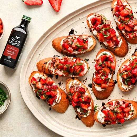 Strawberry Bruschetta with Honey Goat Cheese Strawberry Bruschetta with Honey Goat Cheese