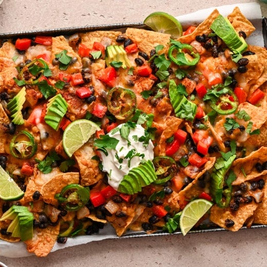 Vegetarian Nachos with Southwest Black Beans and Avocado Vegetarian Nachos with Southwest Black Beans and Avocado