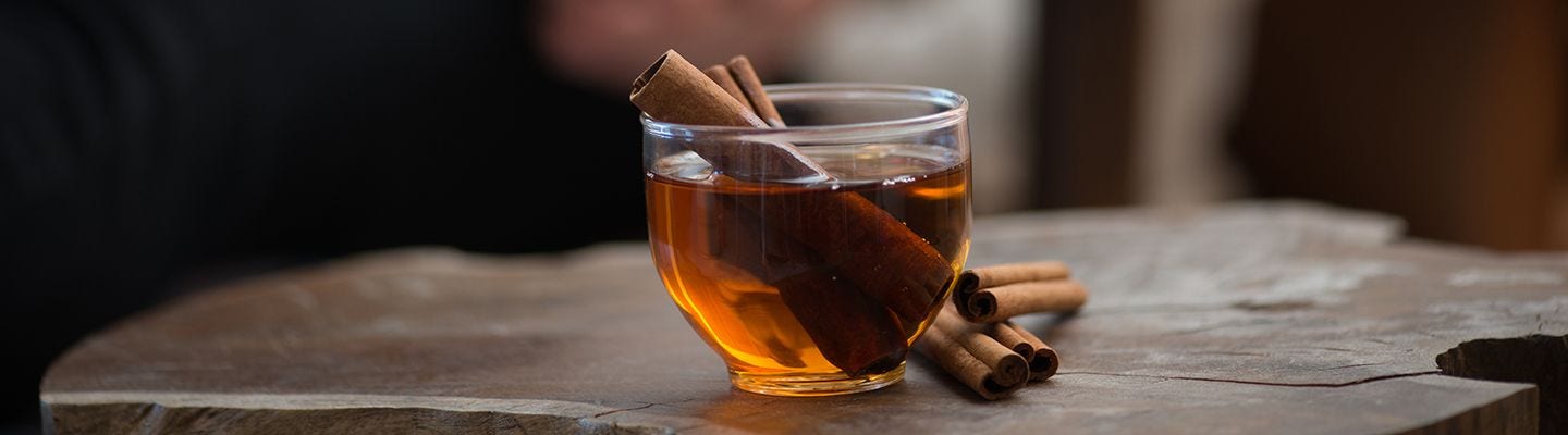 warm tea on table 